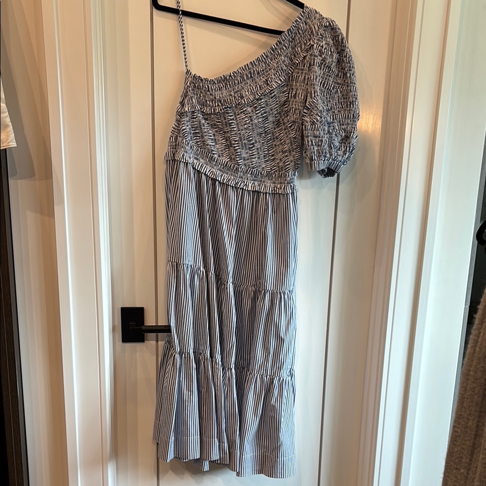 Striped One-Shoulder Dress